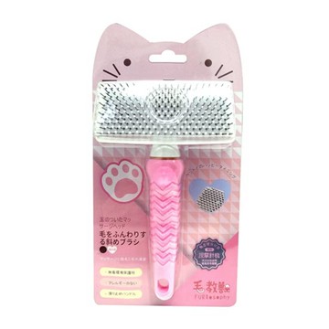 毛教獸 按摩針梳 貓用 L 114g  粉紅色 + 白色  1個