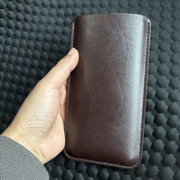 【臺灣出貨】華爲手機簡約棕色皮質手機套 便攜直插款 防刮防摔手機保護袋040d