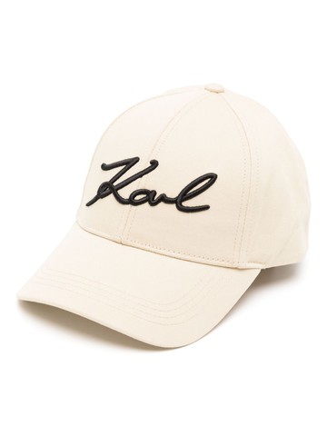 Karl Lagerfeld - K Signature cotton baseball cap - women - Cotton/Organic Cotton - One Size - Neutrals