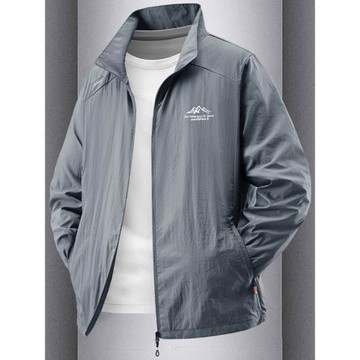 冰絲速干防曬衣男士夏季超薄立領外套透氣戶外2025新款男裝防曬服