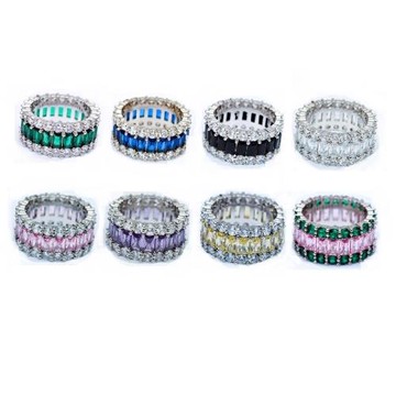 王嘉爾同款撞色彩色水晶戒指潮流帶鉆指環男女ins小眾款新年禮物