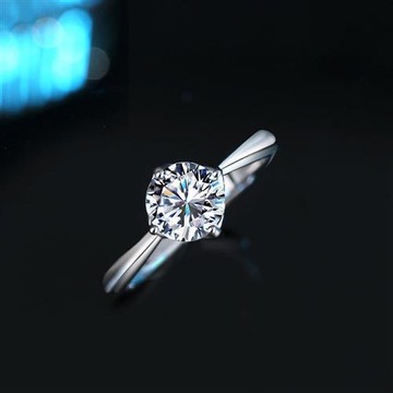 【米蘭精品】莫桑石戒指925純銀開口戒-時尚氣質D色一克拉女飾品74gk18