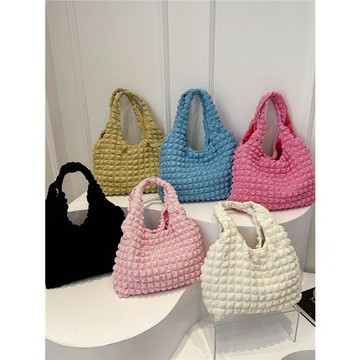 25夏帆布簡約手提包韓國ins洋氣云朵泡芙花朵單肩腋下媽媽愛心包