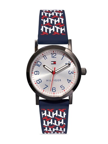 Tommy Hilfiger Junior - logo-print adjustable watch - kids - Rubber/stainless steel - One Size - Silver
