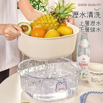 台灣出貨 水果瀝水藍 洗菜瀝水籃 水果瀝水盆 洗菜瀝水盆 雙層洗菜籃 洗菜籃 洗菜盆 蔬果瀝水籃 收納籃 多功能瀝水盆