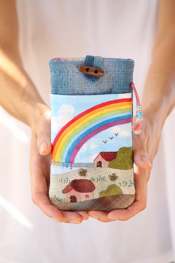 菱格紋手機套、布藝手機袋、日式拼布 iPhone 保護殼