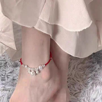 免運🎶鈴鐺腳鏈女紅繩帶聲音性感手工簡約閨蜜腳裸女ins古風學生森系抗氧化可水洗防過敏不掉色脚錬 腳環 女生脚錬 脚鏈