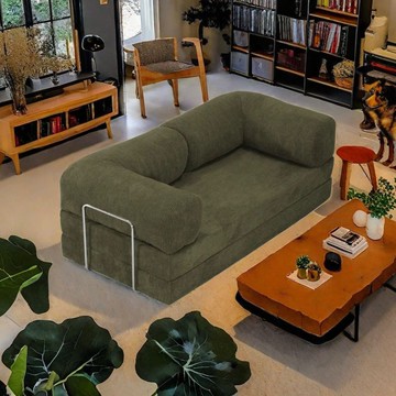 公司貨 超低價 沙發床布藝客廳小戶型中古復古美式沙發可拆洗模塊沙發懶人沙發床 快速發貨