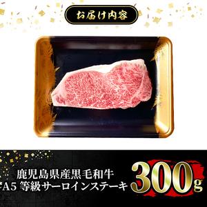 ふるさと納税 a904 ≪A5等級≫鹿児島県産黒毛和牛サーロイン(300g) ギフト箱入り！国産 肉 牛肉 牛 黒毛和牛 ステーキ 鹿児島県姶良市