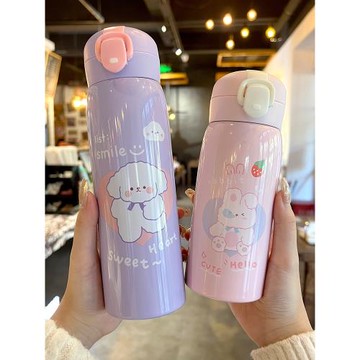 兒童保溫杯女孩可愛高顏值直飲水杯小學生上學專用便攜不銹鋼杯子