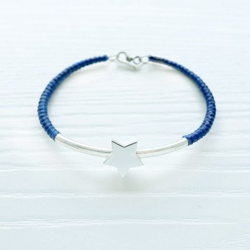 METEOR流星 - 純銀星星纖細防水客製蠟繩手鍊腳鍊