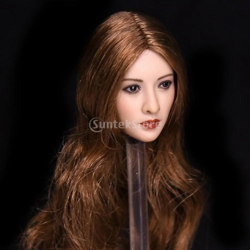 Amazon | 1/6 女性フィギュアヘッド 12インチ 手彫り彫刻