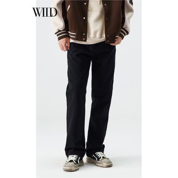 牛仔褲美式高街 直筒秋冬微彈黑色加絨加厚 復古高級感水洗瘦腿褲