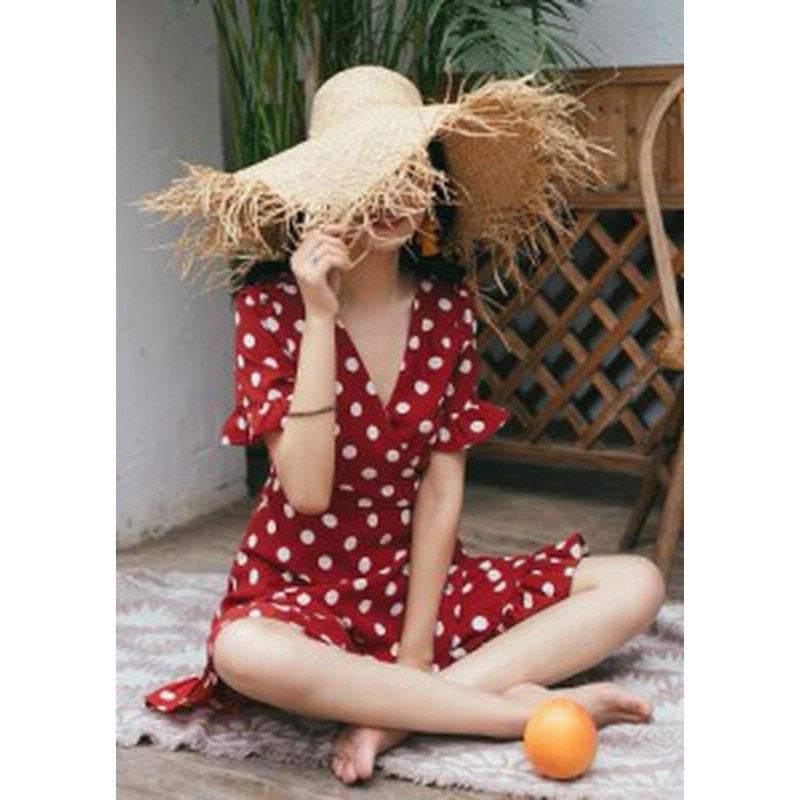 韓国 オルチャン ワンピース ラブリー フリル ラップワンピース 美くびれ Vネック ミニ丈 半袖 ミニーちゃん風 通販 Lineポイント最大1 0 Get Lineショッピング