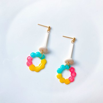 花園圓圈#8針式/夾式耳環