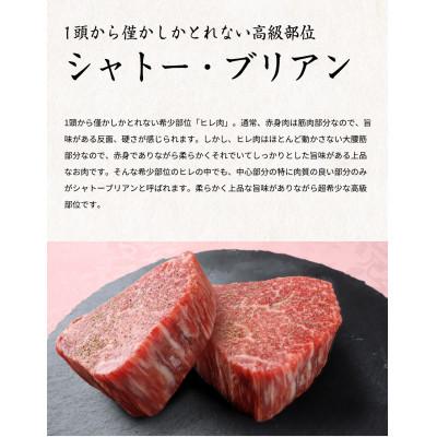 ふるさと納税 日高町 熊野牛A4以上ヒレシャトーブリアンステーキ200g(100g×2枚)霜降り赤身こま切れ300g